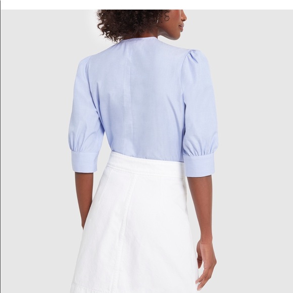 G. By goop peri tie-neck short sleeve shirt - Picture 4 of 13